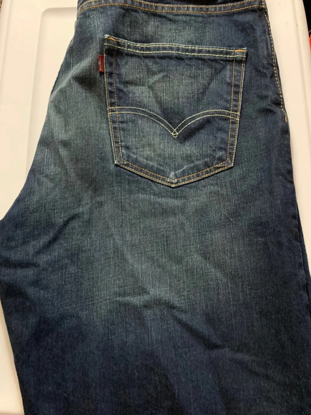 Levis 569 Loose Fit Mens Sz 36 Straight Denim Jeans Shorts Wash Blue - Picture 4 of 7